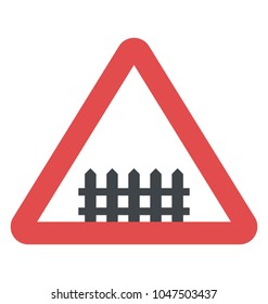 Level crossing with gates sign