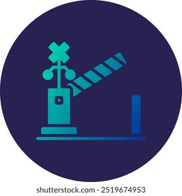 Ícone de Gradiente de Círculo de Glifo de Cruzamento de Nível