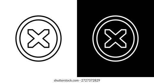 Icono de cruce de nivel contorno en blanco y negro.