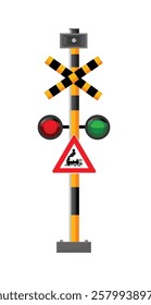 level crossing post with light for a train crossing