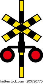 Level Crossing System isolated vector illustration.