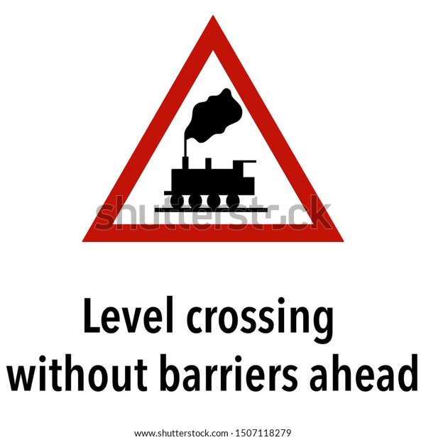 Level Crossing Without Barrier Information Warning Stock Vector Royalty Free