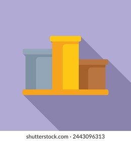 Level customer podium icon flat vector. Game angry button. Gaming elevate