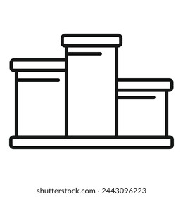 Level customer podium icon outline vector. Game angry button. Gaming elevate