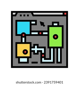 level design game development color icon vector. level design game development sign. isolated symbol illustration