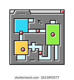 level design game development color icon vector. level design game development sign. isolated symbol illustration