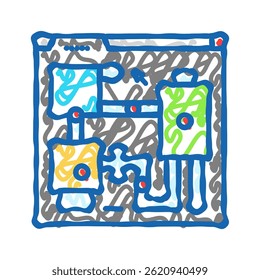 level design game development doodle icon sketch vector. level design game development sign. isolated symbol illustration