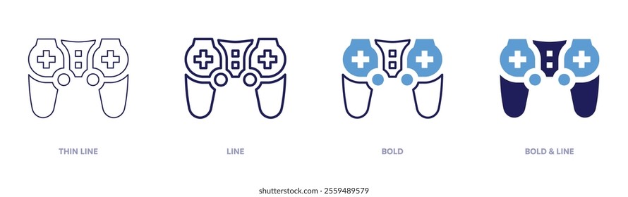 Level design icon in 4 different styles. Thin Line, Line, Bold, and Bold Line. Duotone style. Editable stroke.