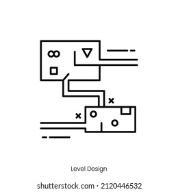 level design icon. Outline style icon design isolated on white background