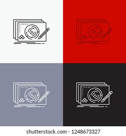 Level, design, new, complete, game Icon Over Various Background. Line style design, designed for web and app. Eps 10 vector illustration