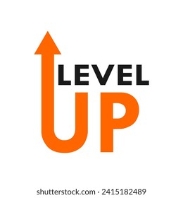 Level up design template illustration