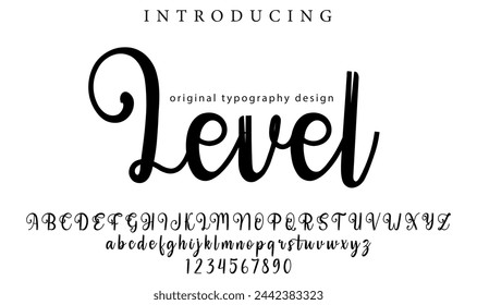 Level Font Stylish brush painted an uppercase vector letters, alphabet, typeface