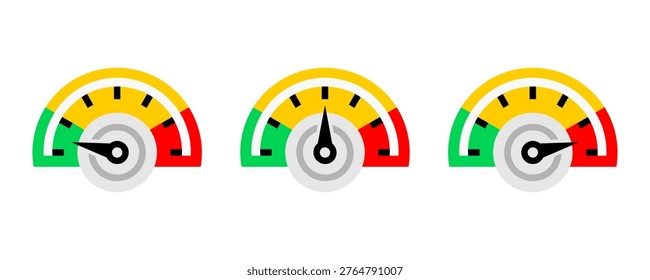 Level gauge different icon flat vector design