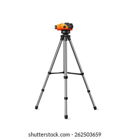 level for geodetic works, vector image tool for surveyors on a white background