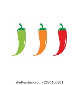 Level Hot Chili Pepper Icon Set Vector Design.