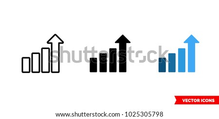 Level icon of 3 types: color, black and white, outline. Isolated vector sign symbol.