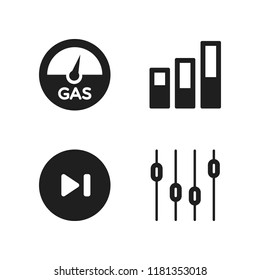 level icon. 4 level vector icons set. levels, next button and gas level icons for web and design about level theme