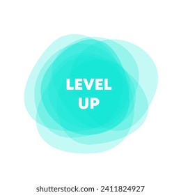 Level up icon. Abstract blue layers, level up button, ui design. Vector icon