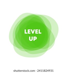 Symbol nach oben. Abstrakte grüne Lagen, Level up Button, ui design. Vektorsymbol