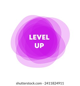 Symbol nach oben. Abstrakte rosafarbene Schichten, i-Design, Level-Up-Taste. Vektorsymbol