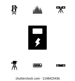 Level icon. collection of 7 level filled icons such as battery, theodolite. editable level icons for web and mobile.