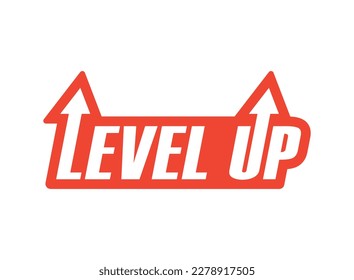 Level up icon in flat style. Achievement vector illustration on isolated background. Success sign business concept.