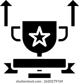 Level Up Icon Glyph Vector Illustration