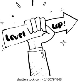 level up icon hand drawn