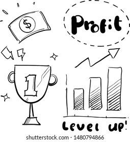 level up icon hand drawn
