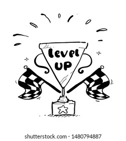 level up icon hand drawn