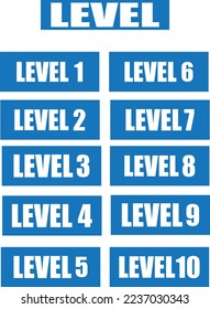Level icon, level indicator icon blue vector