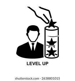 Level up icon isolated on background vector illustration.
