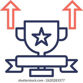 Level Up Icon Line Color Vector Illustration