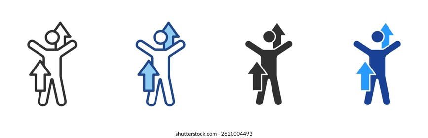 Level Up Icon Multiple Style Vector Collection