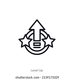 Level Up icon. Outline style icon design isolated on white background