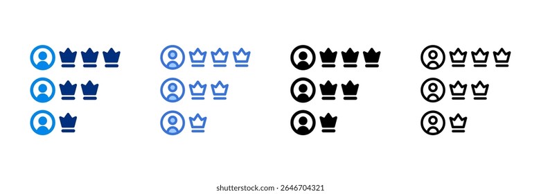 Level Icon Set Multiple Style Vector Illustration