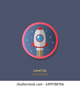 Level Up Icon. Level Up Sign Symbol. Illustration Of Level Up. Vector Icon