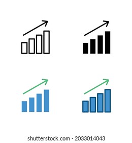 Level icon. Simple outline, solid, flat style. Up, next, pictogram, power, arrow, battery, button, game, step, volume, business concept. Vector design illustration isolated on white background. EPS 10