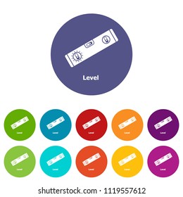 Level icons color set vector for any web design on white background