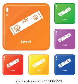 Level icons set collection vector 6 color isolated on white background