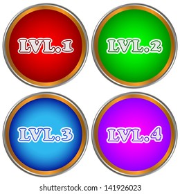 Level icons set on a white background