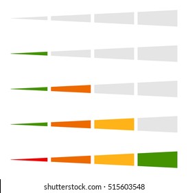Level indicator, progress bar element in set