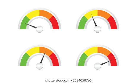 level indicator set isolated on white background