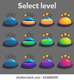 Level indicators for game ui, cartoon map pointers