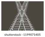 level junction railroad/railroad crossing simple illustration