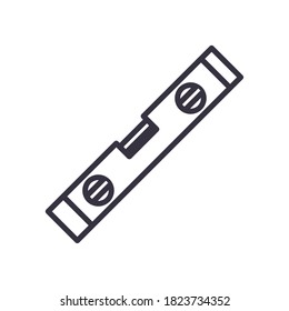 diseño de icono de estilo de línea de nivel de construcción taller de mantenimiento de trabajo de construcción reparación de progreso trabajo y tema industrial Ilustración de vectores