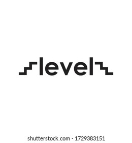 Color del resumen del logotipo de nivel negro