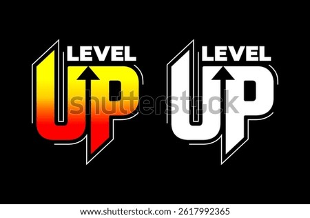  level up logo design with arrow. vector.
