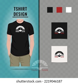 Level of love t shirt design vector illustration