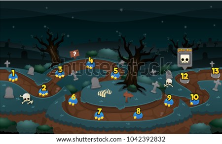 Level Map Pack With Halloween And Scary Graveyard Theme For Puzzle Games Level Map Pack With Halloween And Scary Graveyard Theme For Puzzle Games